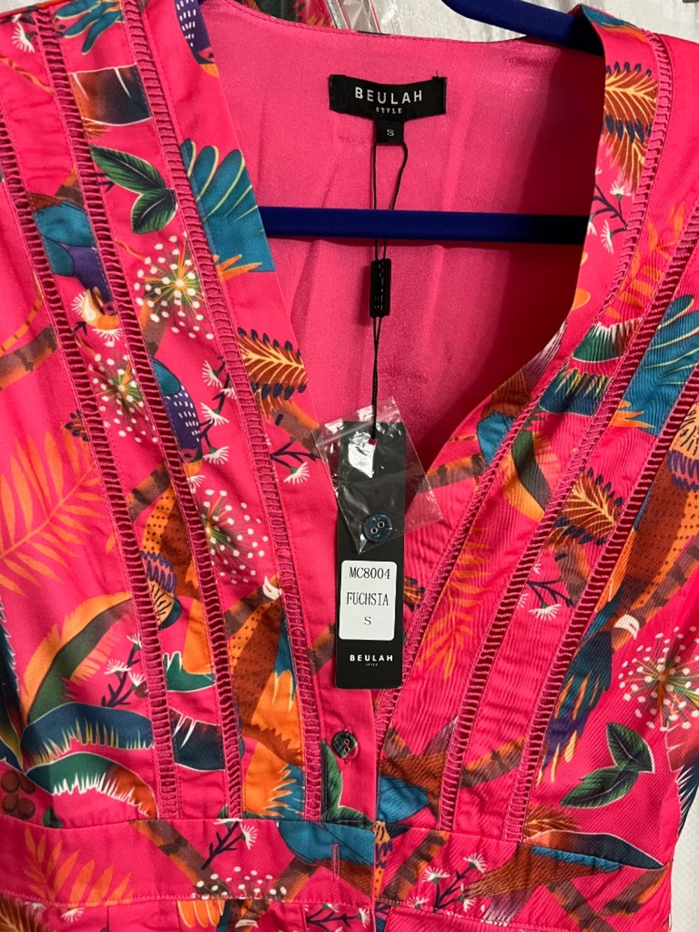 Ladies NWT Fushia Pink Romper by Beulah Size Small - Picture 2 of 10